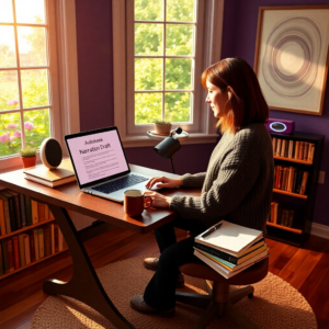 Woman creating audiobook using FuturiBooks